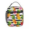 Pineapple Lunch Bag Reusable Portable Cooler Thermal Lunch Box Oxford Bento Tote Bag for Work Travel Picnic