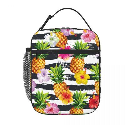 Pineapple Lunch Bag Reusable Portable Cooler Thermal Lunch Box Oxford Bento Tote Bag for Work Travel Picnic