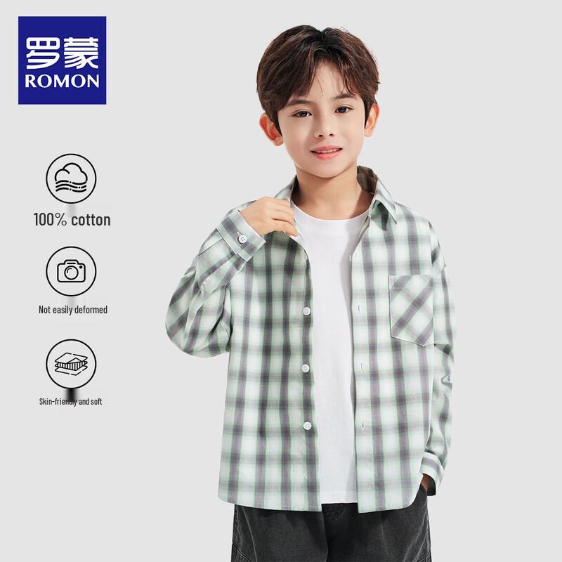 Rommon Kids  Plaid Cotton Shirt 120
