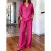 Women S Long Sleeve Solid Color Loose Casual Two Piece Set