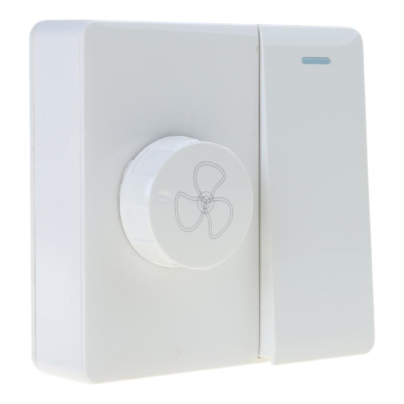 

Type 86 Surfaces-mounted Ceiling Fan Speed Controller Stepless Speed Regulator Easy to Use Wall Control for Ceiling Fan 1 білий