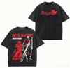 Devil May Cry Vypraná trička Anime milovník Harajuku Nový model Oversized Vintage Volné Streetwear Unisex vysoká kvalita Dárek pro páry