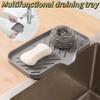 New Silicone Faucet Mat Kitchen Sink Tray Soap Dispenser Sponge Drain Pad Sink SplashDrying Mat Countertop Storage Tray SoapTray