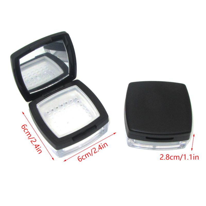 6G Plastic Loose Jar With Sifter Empty Cosmetic Container Black Matte Cap Makeup Compact Portable Loose Box