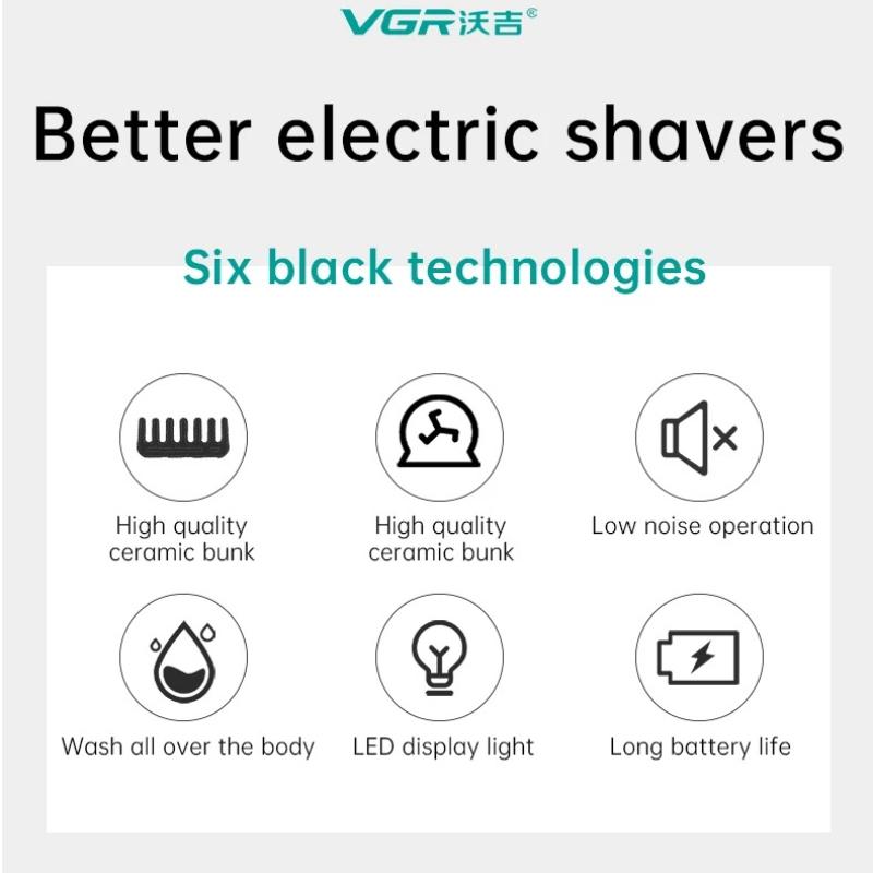 New VGR Professional Dog Shaver Electric Pet Hair Trimmer Household Metal Pet Hair Trimmer LED Digital Cat and Dog Hair Trimme IPX7 Waterproof V-209