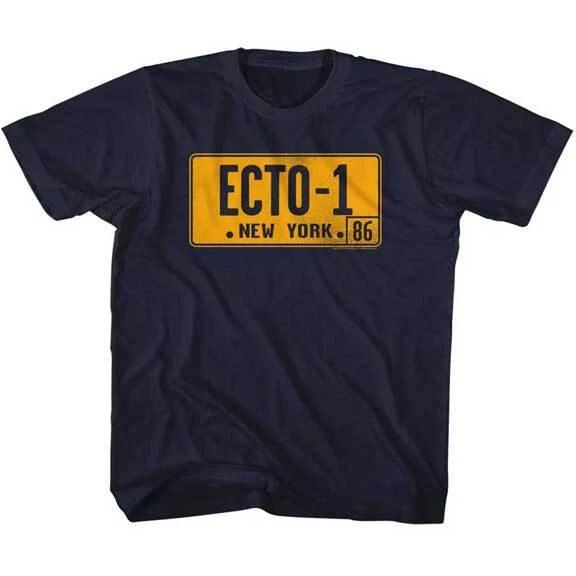 The Real Ghost Busters Animated TV Series Ecto-1 License Plate Youth T Shirt 2XL