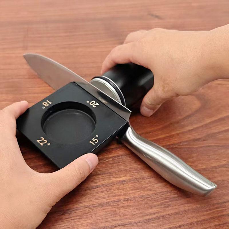 Professional Rolling Knife Sharpener Kitchen Roller Sharpeners 4angle 15/18/20/22° Woodwork Sharpening System Wooden Magnet Base