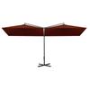 Double Umbrella with Steel Pole 600 X 300 Cm Terracotta