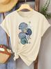 Women's Casual Short Sleeve with Seashell Starfish Graphic Pntri Harajuku Short Sleeve Casual Women's T-shirt Summer Clothing