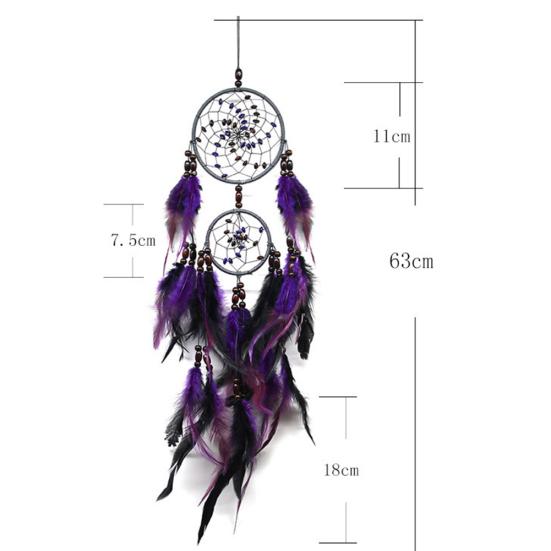 Home Cafe Car Hanging Decoration Natural Feathers Dream Catcher Wall Ornament