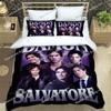 TV Series Popular The Vampire Diaries Damon Salvatore Bedding Set King Size Duvet Cover 3D Print Cozy Soft Bed Sheet Set Adult