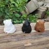 Gifts Solid Wood Wooden Bear Figurines Hand Carved Realistic Polar Bear Ornament Cute Funny Mini Bear Statue Balcony