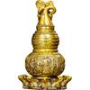 Aris & Juno Brass Nine-Turtle Gourd Feng Shui Statue – Chinese Wealth & Good Luck Figurine for Entryway, Home Office Desk or Shelf Decor, Gift for