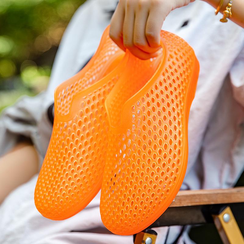 Damen Sommer Rutschfeste PVC Flachabsatz Sandalen