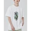 Weißes T-Shirt Schlange Diamant Geld Print Lässiges Streetwear Oberteil für Männer und Frauen