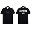 American Trend Letter Logo Printed Round-neck Short-sleeved Shirt Black 714