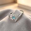 1PC Lotus Crown Ring for Women Available in Gold and Silver Colors Light luxury and exquisite style hollow ring with green and blue zircon inlay
