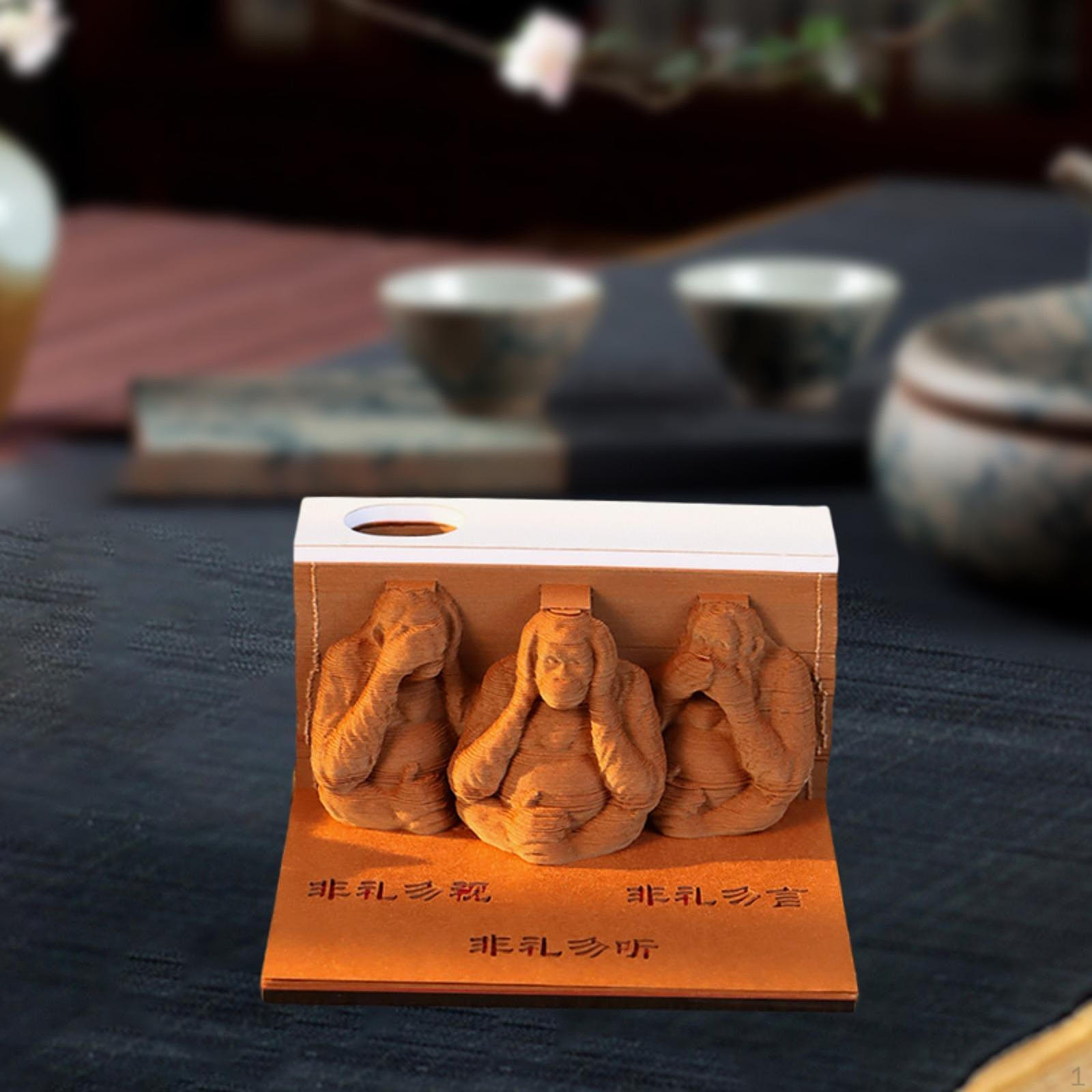 

3D Memo Pad Self Sticky Note Pads Post Tear Off Pages for Home Reading Room