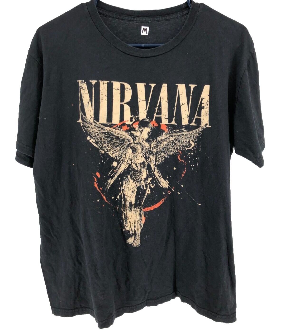 Nirvana Rock Band Tour Short Sleeve T-shirt Men Size Medium Black XXXXL