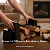 Carbon Steel Firewood Rack Sturdy Fireplace Log Holder Sleek for Patio