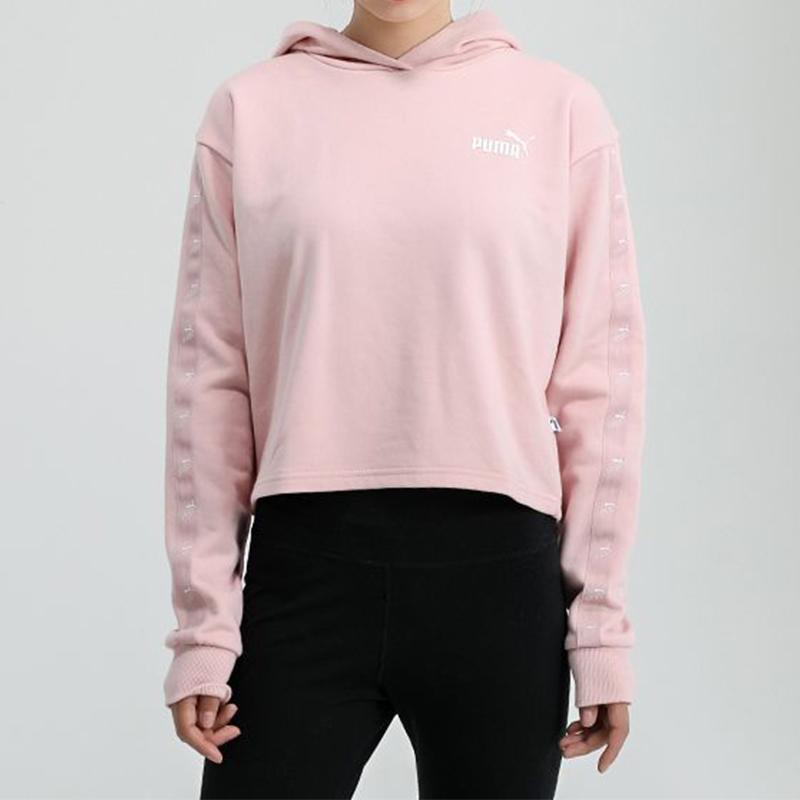 Puma Amplified Cropped Hoodie Women Tops Pink 586592-15