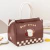 Cute Cartoon Bear Canvas Tote Food Bag Women Kawaii Portable Mini Handbags Thermal Lunch Box Cloth Picnic Travel Storage Bags