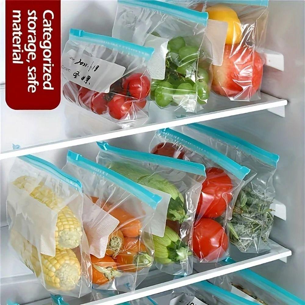 10Pcs Reusable Plastic Sealed Bag Leakproof Food Storage Bag  for Fruits Grains Vegetables Meat