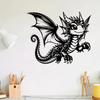 1pc Adorable Dragon Metal Wall Art, Weather-Resistant Iron Sculpture Mural for Fantasy Fans Bedroom Garden Decor