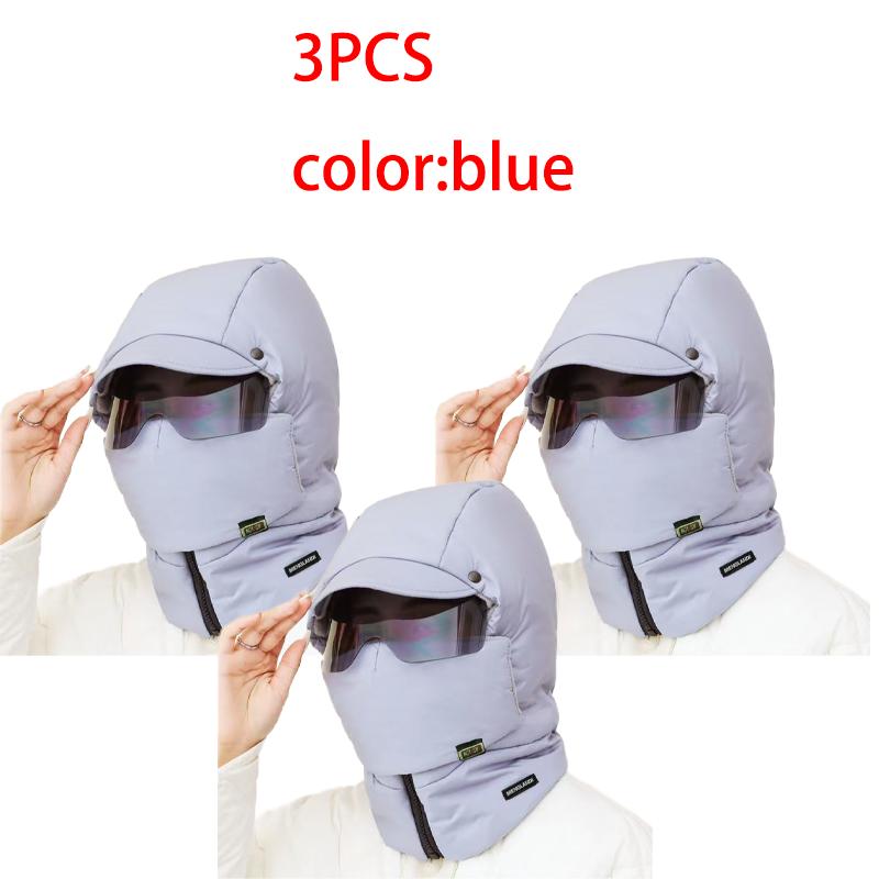 1/2/3PCS Outdoor Windproof Warm Mask Thickened Full Face Head Cover with Goggles Adjustable Cycling Sking Unisex Motorcycle Mask