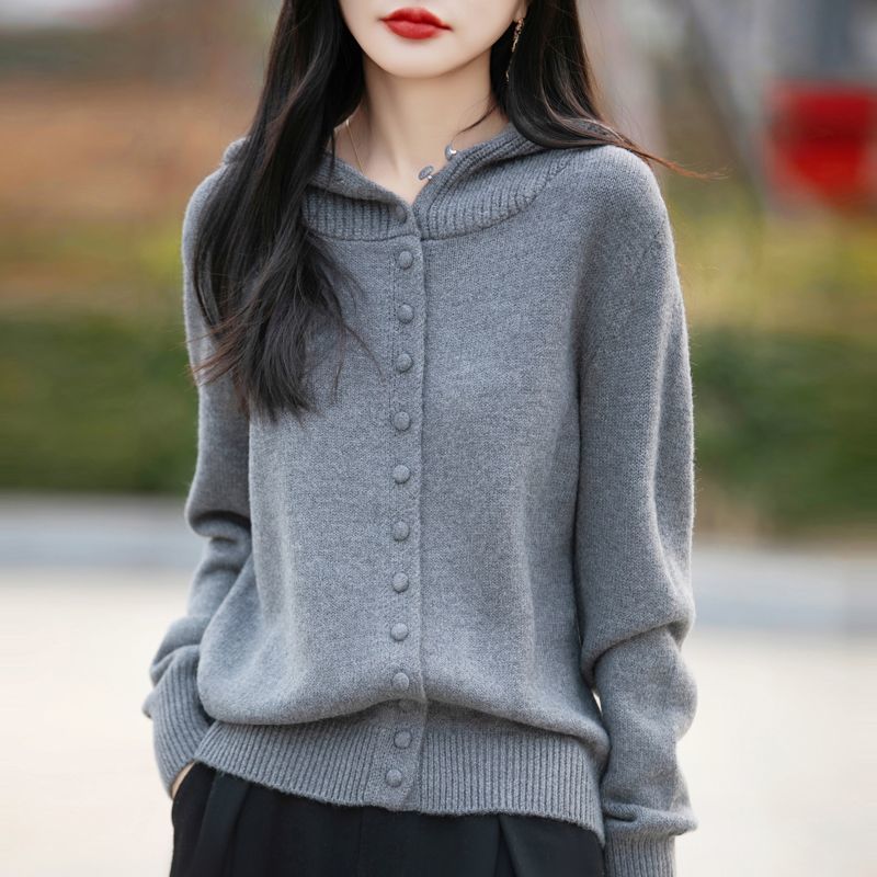 Hooded Sweater Coat for Women Autumn and Winter Loose and Thick Knitted Cardigan Stylish Paired with Long-sleeved Knitted Coat