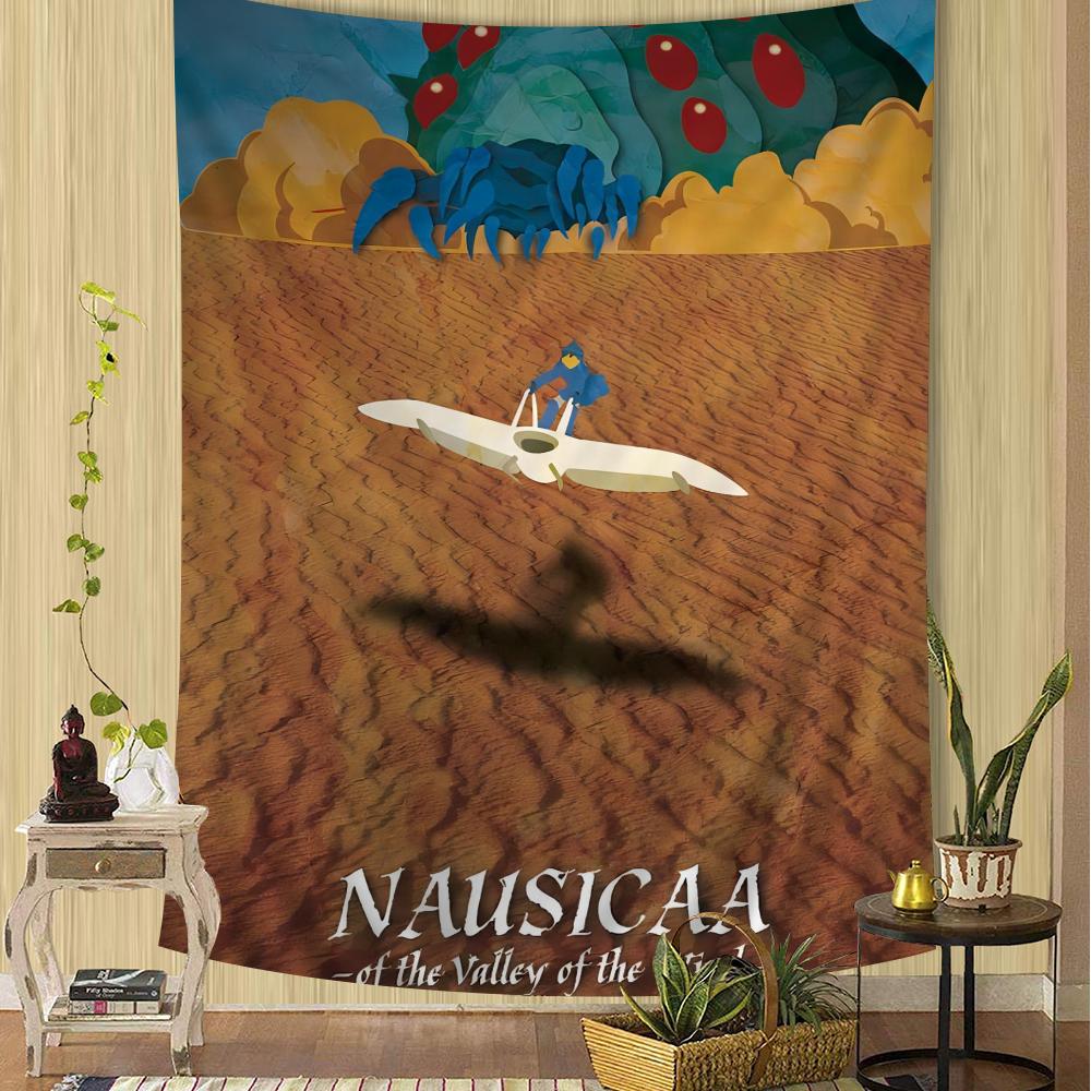 Nausicaa Valley Wind Anime Tapestry Hanging Tarot Hippie Wall Rugs Dorm Sheets Printed Art Science Fiction Room Decor Blanket
