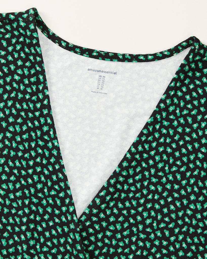 Amazon Essentials Cropped Jumpsuit with Wide Elastic Short Cloud Size M Women's Legs, Waist, Sleeves, Print,