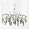 Household Sock Drying Rack Stainless Steel Clothes Hanger 24 Clip Hanging Rack  for Home