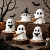 9PCS Glow in Dark Halloween Luminous Mini Ghost Statue Micro Landscape Decor Set  Flower Pot