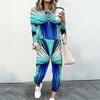 Ladies Long Sleeve Pullover And Wide Leg Trousers Two Piece Outfit Comfortable For Home And Street Wear
