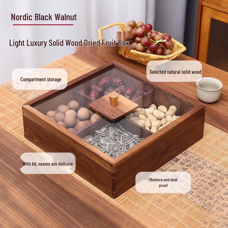 Light Luxury Solid Wood Snack Serving Tray
