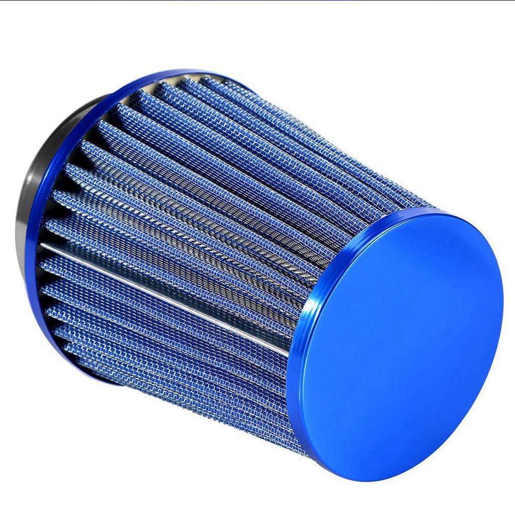 Car High Flow Cold Air Filter Intake Induction Kit High Power Mesh Cone Blue