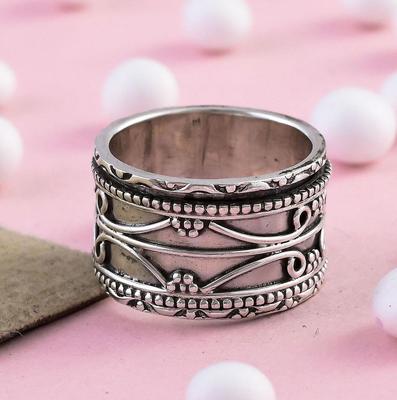 925 Sterling Silver, Fidget Spinner Ring, Worry Spinner Ring, Silver Handmade Ring, Meditation Spinner Ring, Valentine's Day Gift,