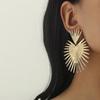 Vintage Simple Fanshaped Exaggerated Tassel Geometry Earrings for Women Charm Temperamen Gold Colo Big Earrings Punk Zircon