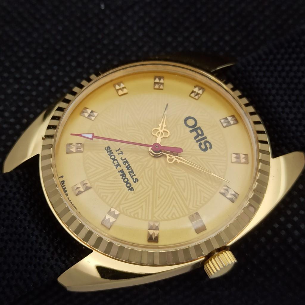 VINTAGE ORIS WINDING SWISS REFURBISHED MENS WRIST YELLOW WATCH 558c-a297218-1