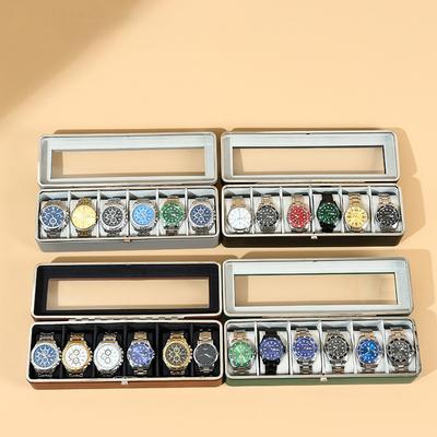 New Luxury Silver Side Six-digit Watch Storage Box, High-end Watch Collection Box, Home Watch Display Box