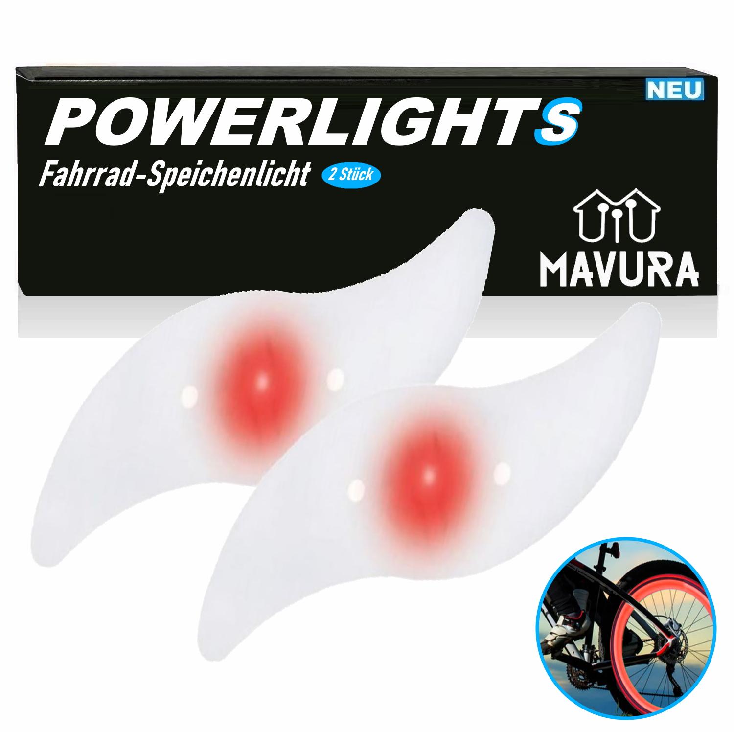 

POWERLIGHTS LED bicycle spoke light lighting wheel light rim light [set of 2]