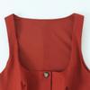 Spring 2025 Women's Versatile Slim Solid Sleeveless Button-Embellished Top