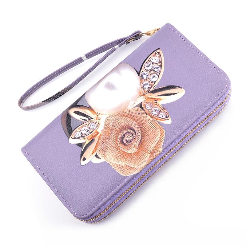 Women's Double Zipper Leather Clutch Wallet: Stylish Long Wallet & Phone Bag with Large Capacity & Coin Purse