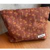 Makeup Bag for Women Portable Corduroy Vintage Flower Travel Wash Mobile Phone Storage Bag Girl Make Up Case Pouch