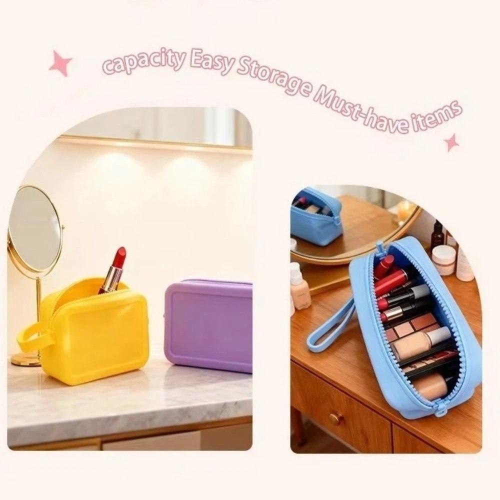 Silicone Small Travel Pouch Large Capacity Storage Bag Organizer Toiletries Handbag Toiletries Use