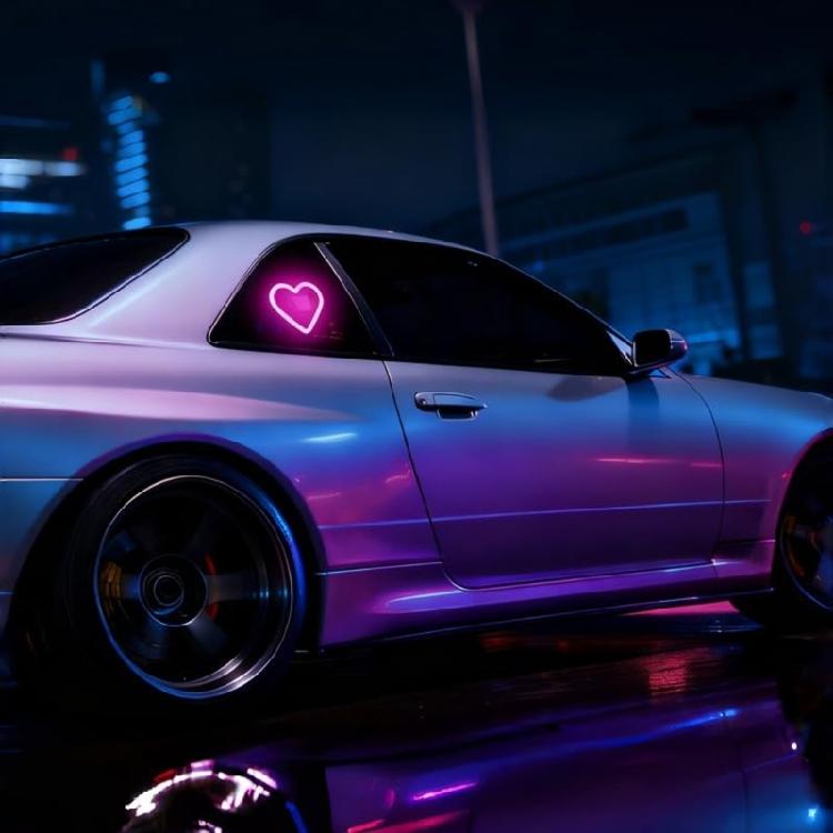 2Pcs Long Lasting Versatile Solar LED Heart Lights Suitable for Car Waterproof 5 Modes Decorative Night Light Atmosphere