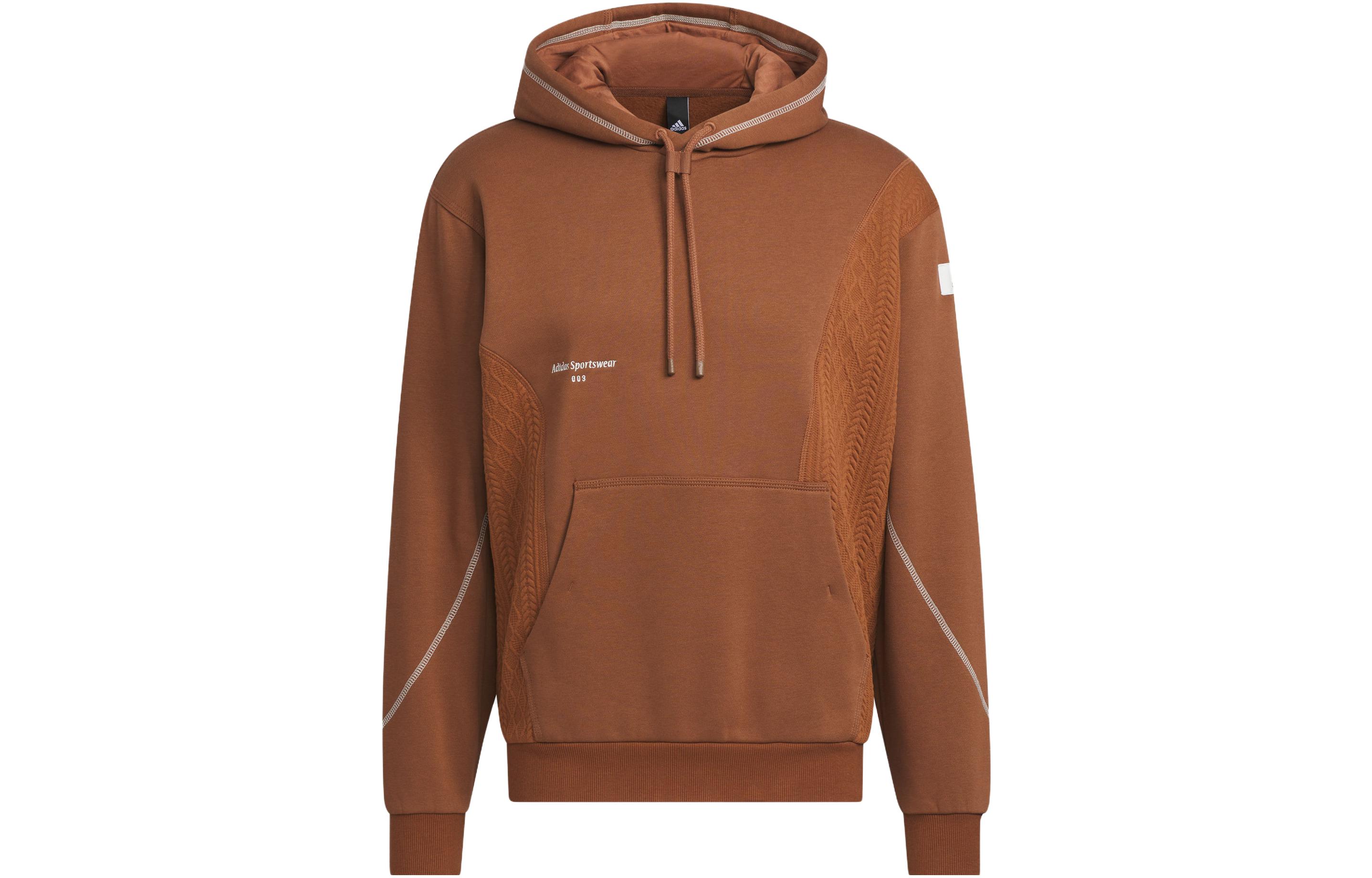 Adidas Lounge Sweatshirts Men s Brown Hooded Moderate Regular IQ1365 M