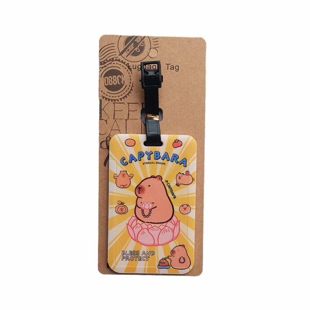 Мультяшная капибара, бирка для багажа, имя, адрес, телефон, мягкий силикон, бирки для багажа, метка, подвесная табличка, бирки для багажа