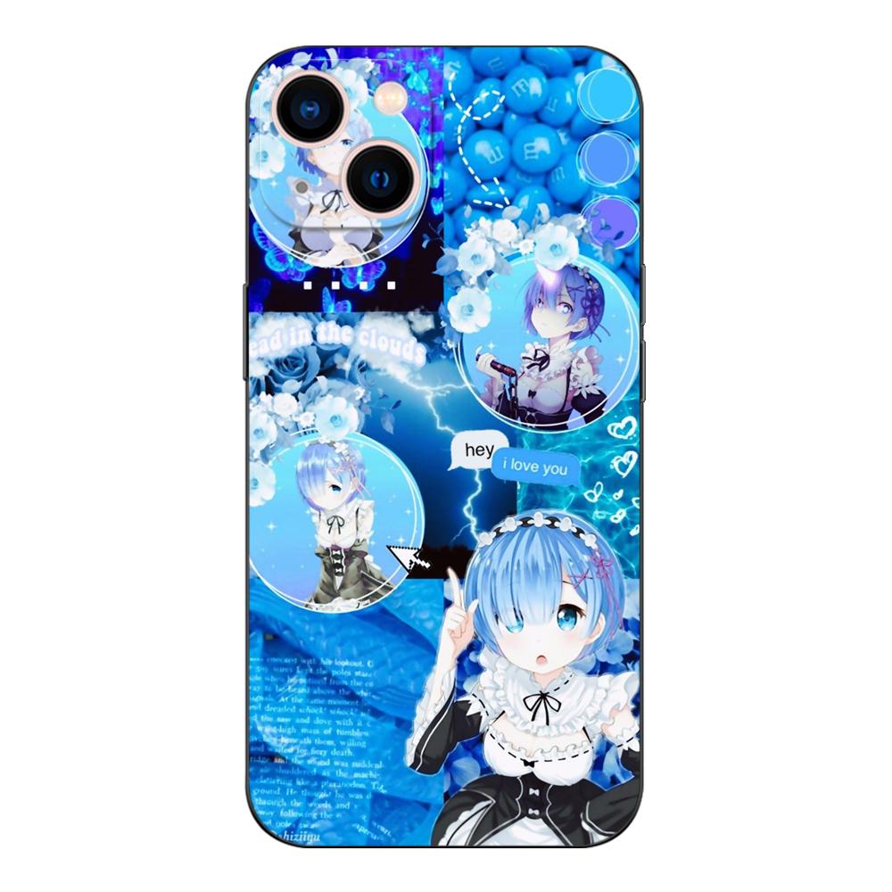 Black Tpu Case For Google Pixel 4 4A 4XL 5 5A 5XL 6 6A 7 PRO Cover Ram Rem Anime Cartoon